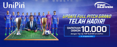 Full Pitch Grand Telah Hadir! Top Up Top Eleven dan Nikmati Diskon 10.000!